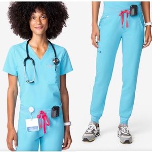 Excellent Condition Neon Blue Figs Zamora Joggers ONLY